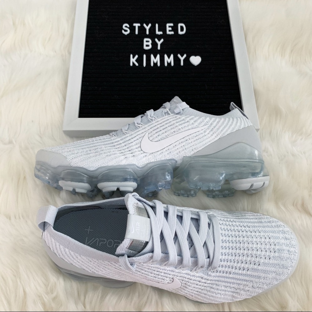 🌸 Nike AIR Vapormax Flyknit Sneakers Shoes White - Picture 7 of 8